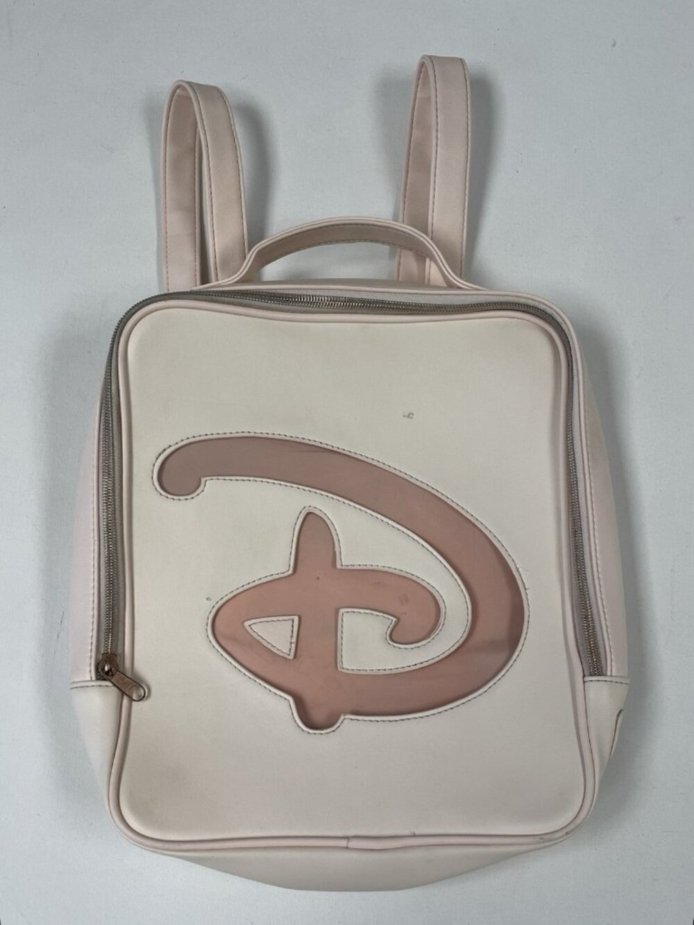 Loungefly Disney D Logo Pin Collector Mini Backpack Pink Faux Leather